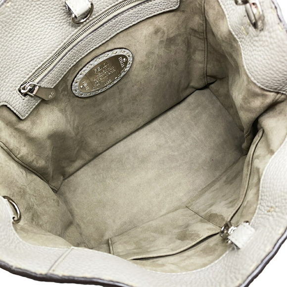 FENDI Gray Leather Shoulder Bag - Picture 7 of 10